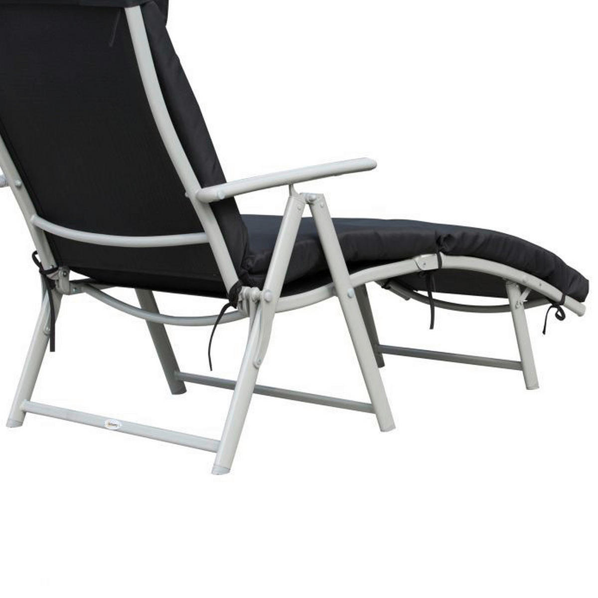 Outsunny Sonnenliege schwarz Metall B/H/L: ca. 64x101x180 cm Sonnenliege - schwarz (180,00/64,00/101,00cm) - Outsunny