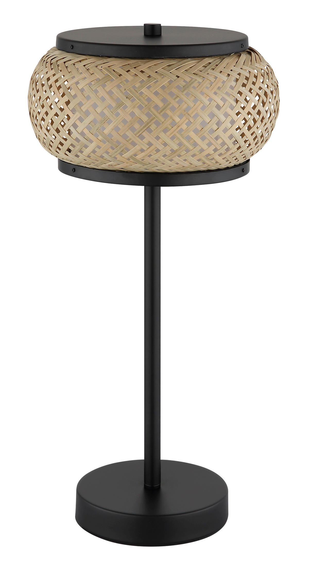 GLOBO Tischleuchte mattschwarz natur Metall Bambus H/D: ca. 46,1x22 cm 1 Brennstellen BAMBORA - natur/mattschwarz (22,00/46,10cm) - GLOBO