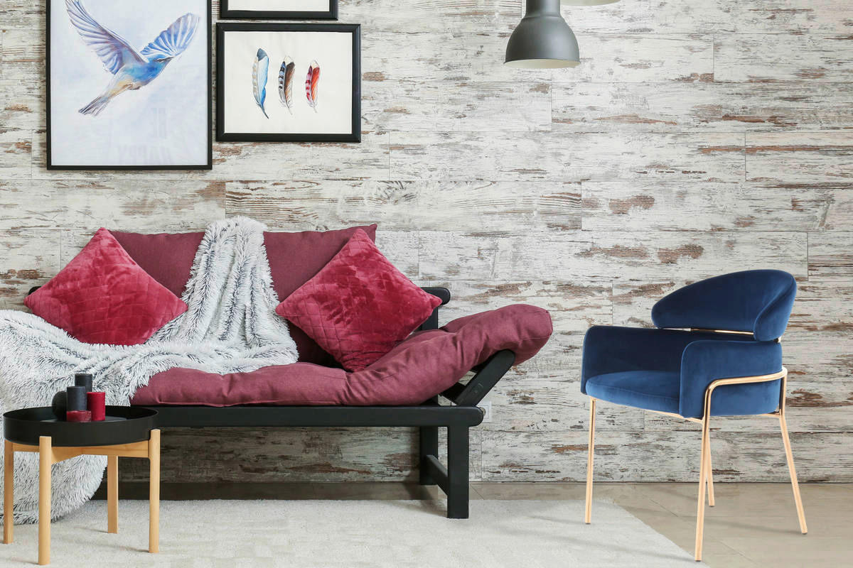 Stuhl Corey 100 blau Microfaser B/H/T: ca. 58x79x57 cm Corey 100 - gold/blau (58,00/79,00/57,00cm) - 360 Living
