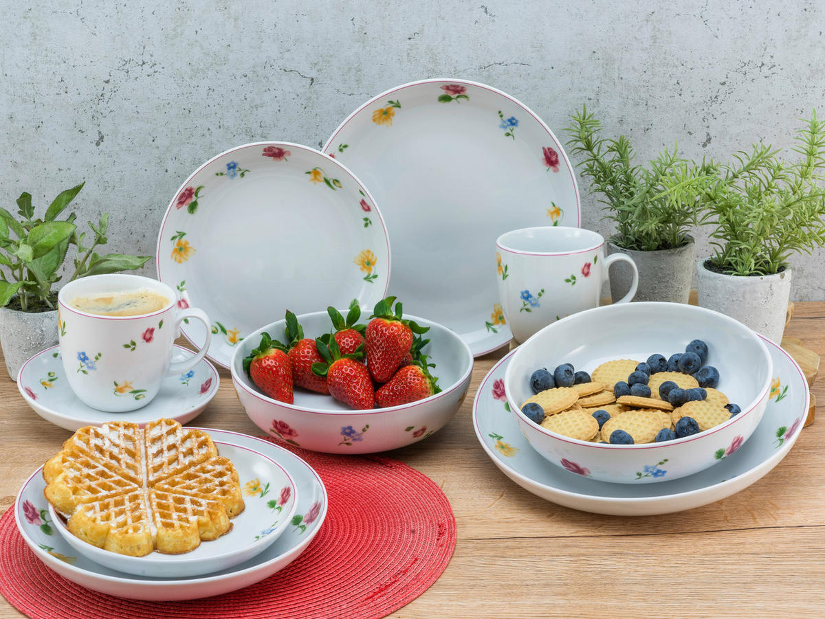 CreaTable Kombiservice Allround - SUMMERTIME bunt Porzellan 10 tlg. Allround - SUMMERTIME - weiß/bunt - CreaTable