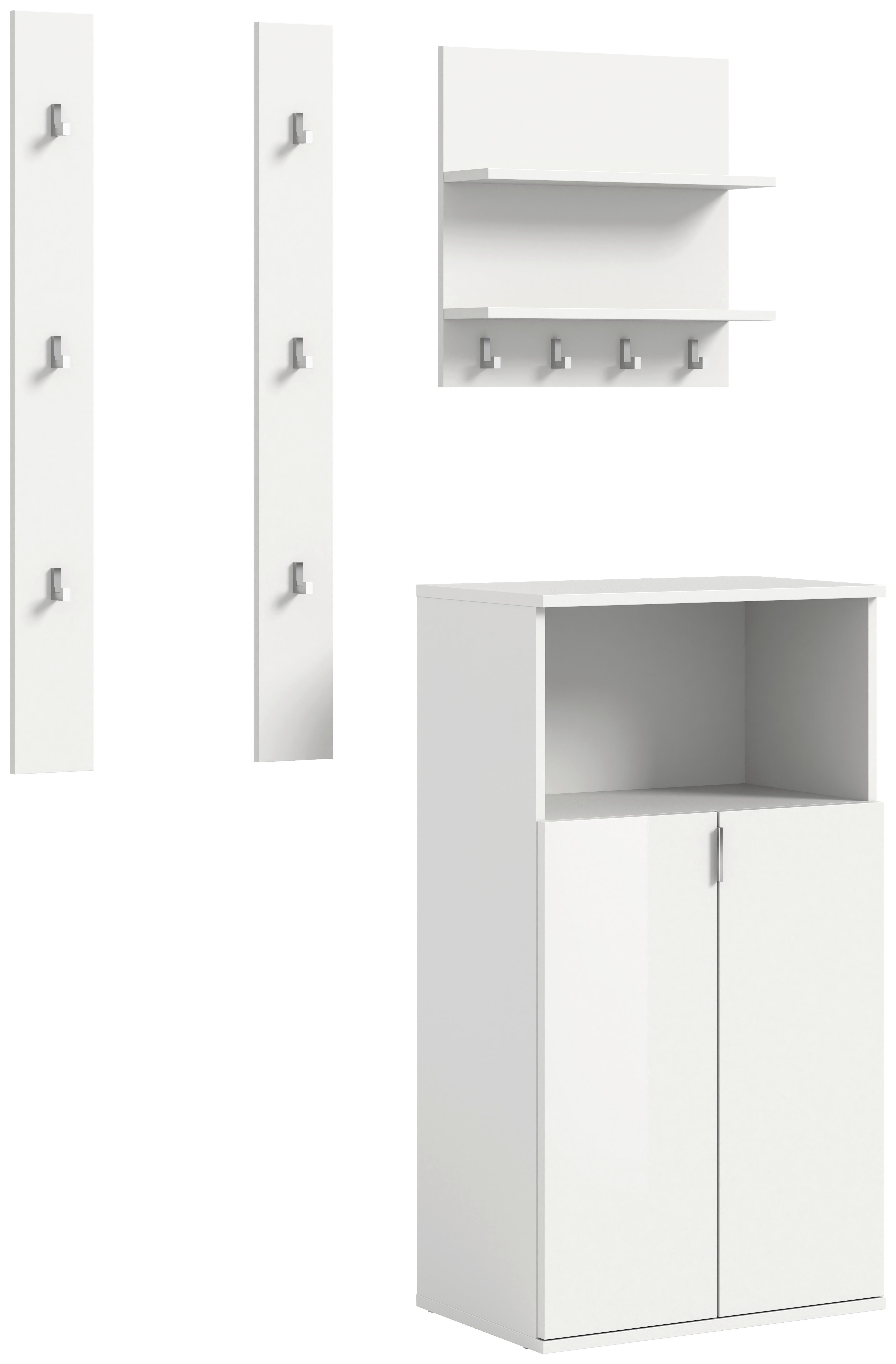 Garderobe PROJEKT X weiß weiß Hochglanz B/H/T: ca. 111x191x37 cm PROJEKT X - weiß (111,00/191,00/37,00cm) - xonox.home