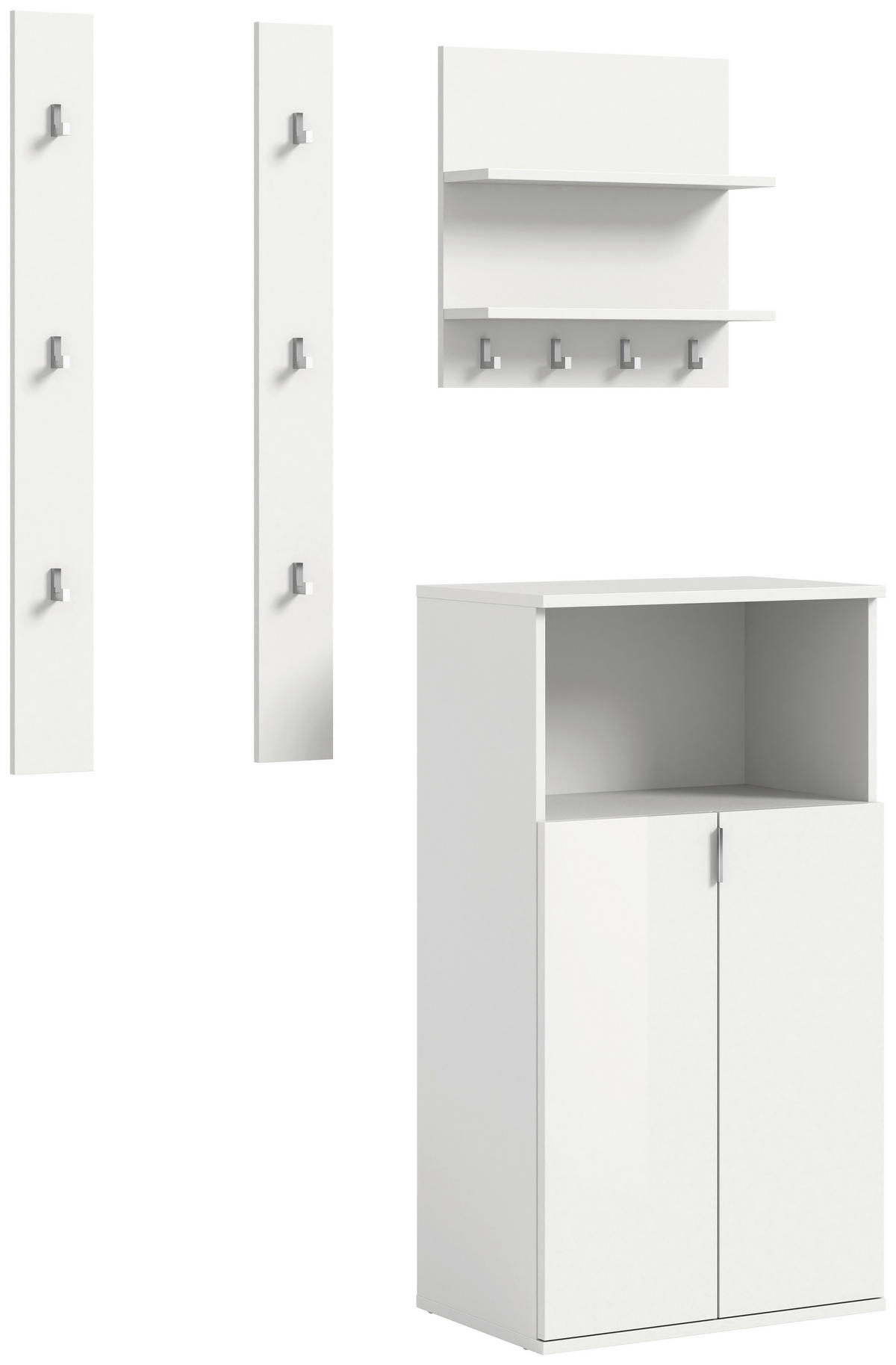 Garderobe PROJEKT X weiß weiß Hochglanz B/H/T: ca. 111x191x37 cm PROJEKT X - weiß (111,00/191,00/37,00cm) - xonox.home