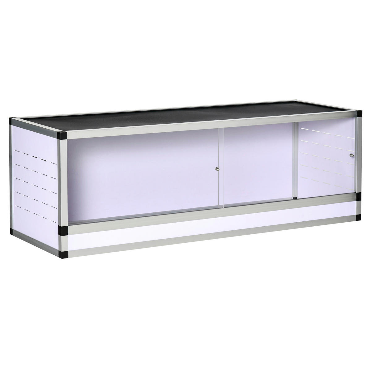 PawHut Terrarium silber Polyester B/H/L: ca. 40x120x40 cm Terrarium_für_Reptilien - weiß/schwarz (40,00/40,00/120,00cm) - PawHut