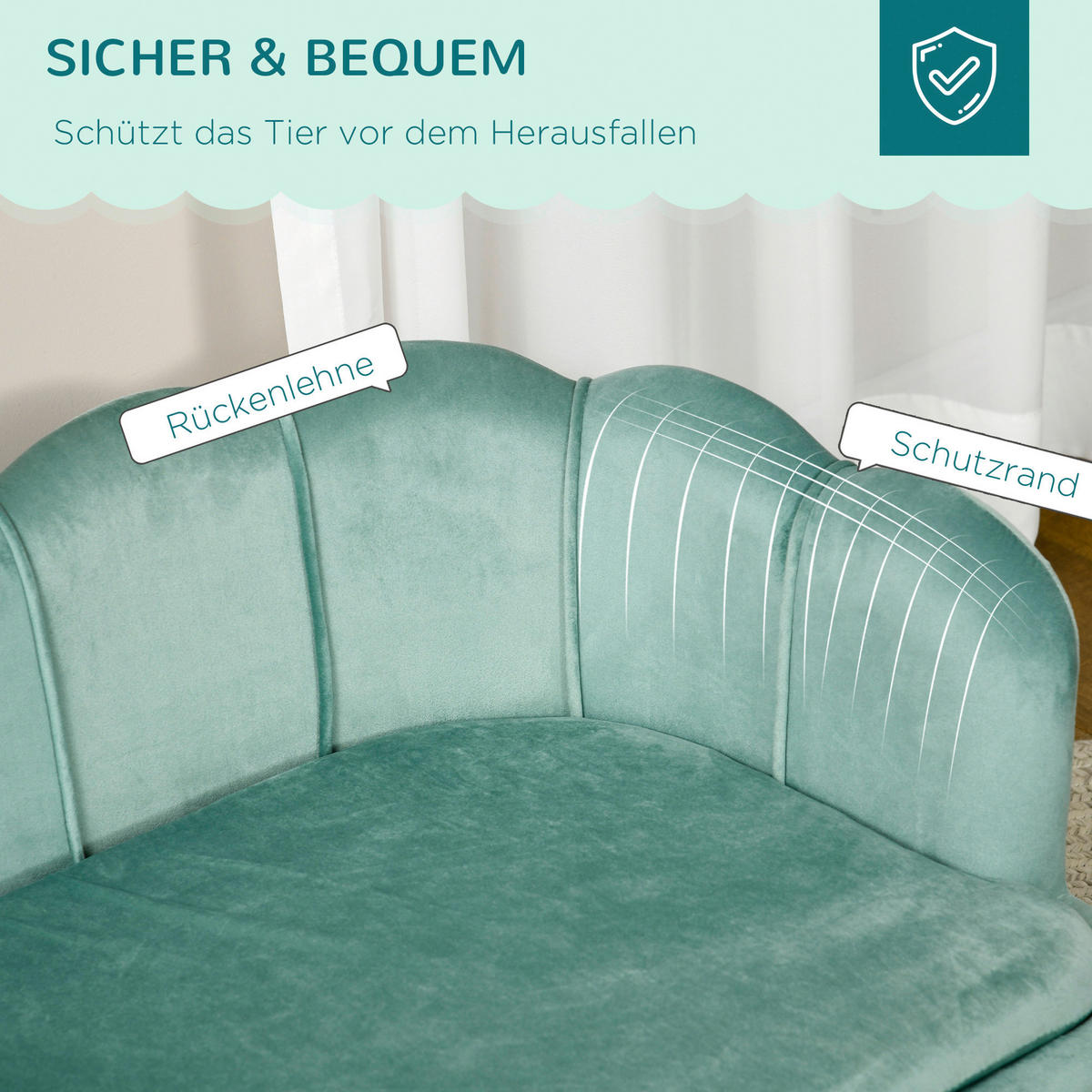 PawHut Hunde-Zubehör grün Polypropylen B/H/L: ca. 60,5x98,5x35,5 cm Hundesofa - grün (35,50/60,50/98,50cm) - PawHut