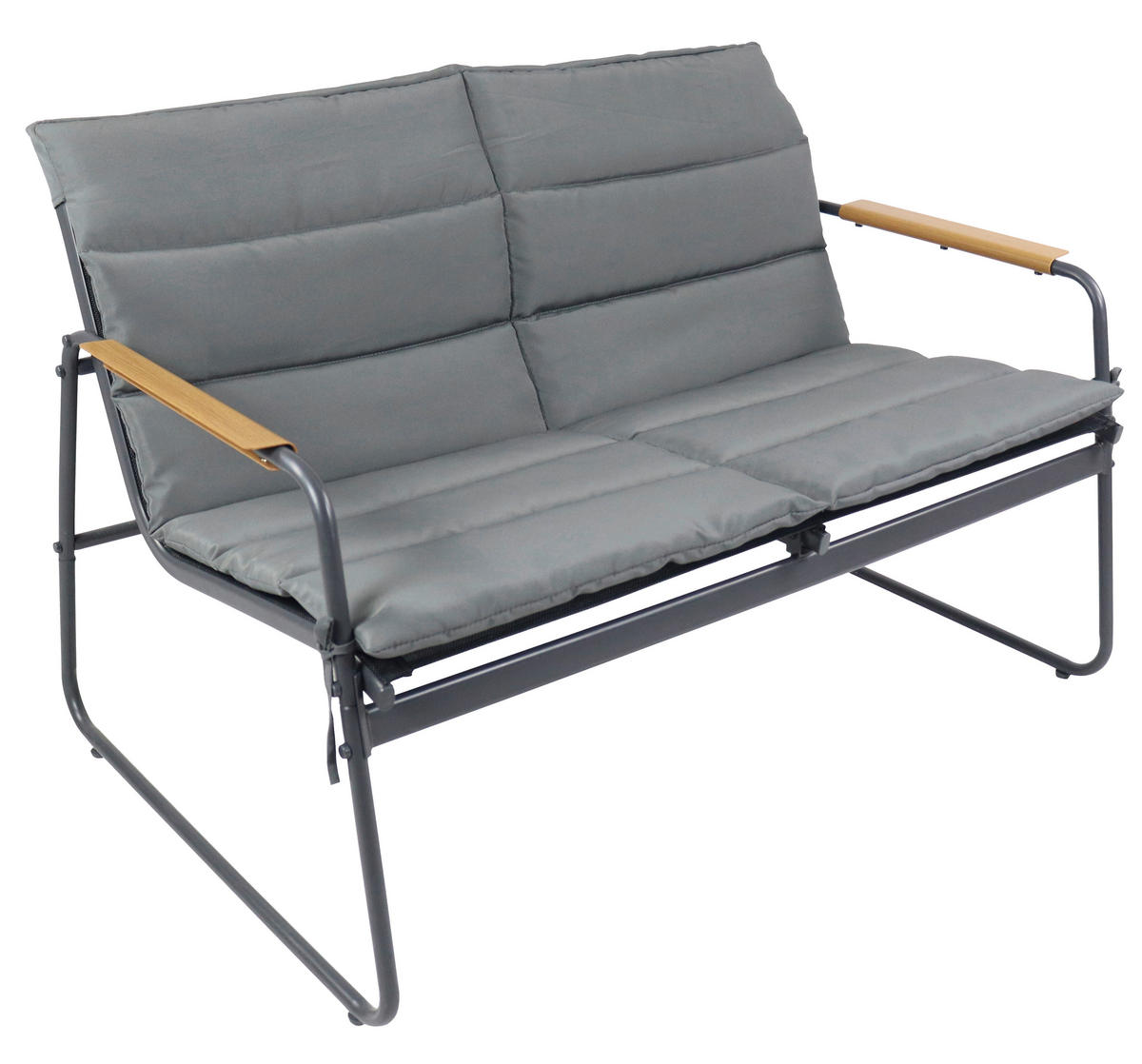 VCM Gartensitzgruppe grau Metall B/H/L: ca. 110x76x74 cm Gartensitz-/Essgruppe 4 tlg. - grau (74,00/110,00/76,00cm) - VCM