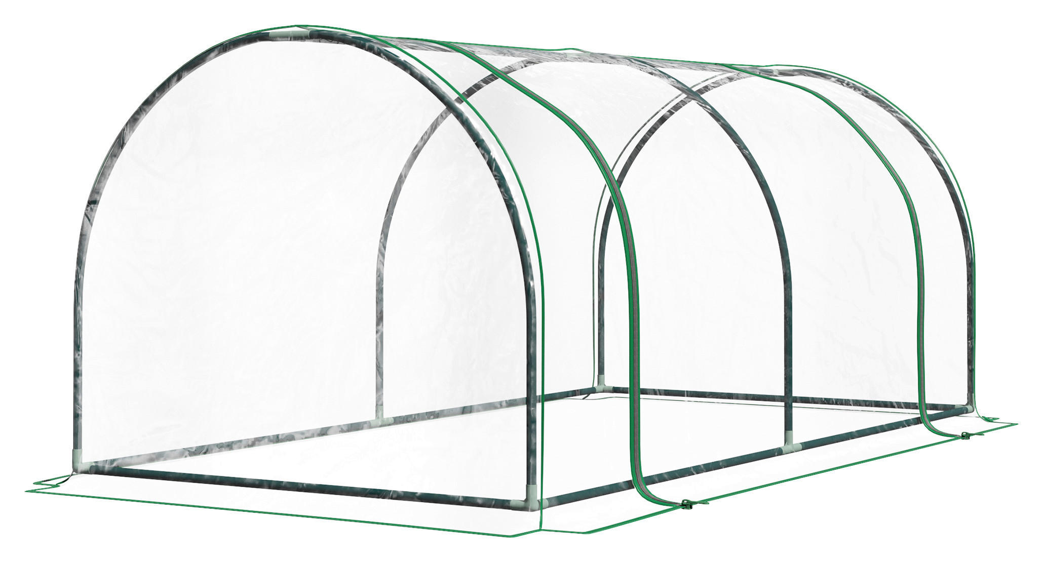Outsunny Gewächshaus B/H/L: ca. 100x80x200 cm Gewächshaus - grün/transparent (200,00/100,00/80,00cm) - Outsunny