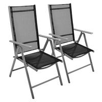 VCM Klappstuhl-Set schwarz Textilene B/H/T: ca. 56x105x65 cm Klappstuhlset - schwarz (56,00/105,00/65,00cm) - VCM