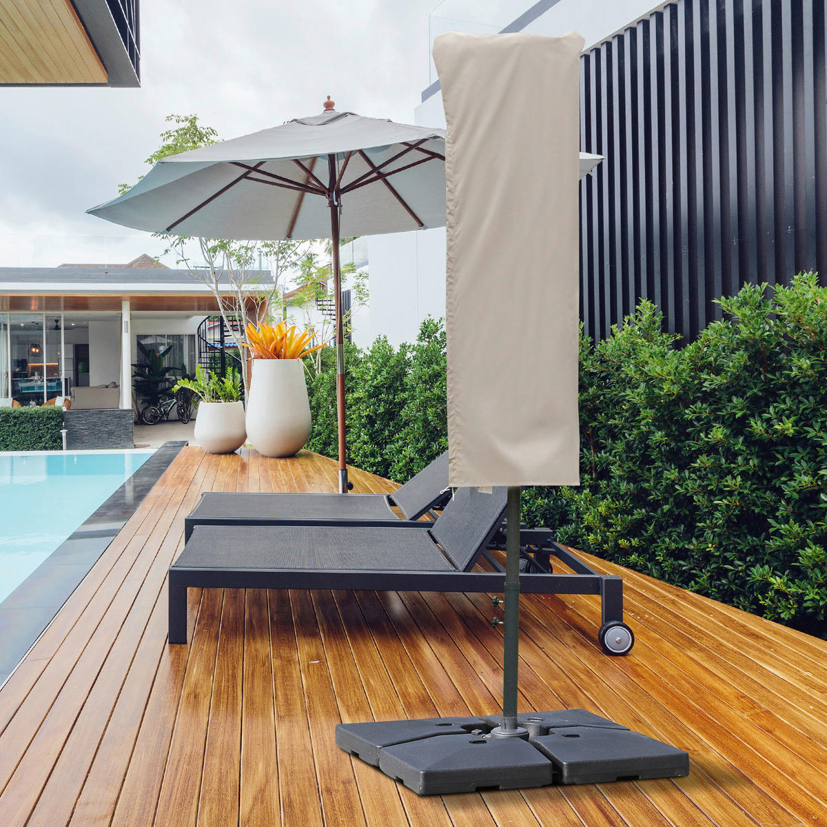 Outsunny Sonnenschirm Schutzhülle wetterfest Sonnenschirm_Schutzhülle_wetterfest - khaki (63,00/164,00cm) - Outsunny