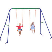 Outsunny Schaukel orange B/H/L: ca. 160x269x180 cm Kinderschaukel - orange/blau (180,00/160,00/269,00cm) - Outsunny