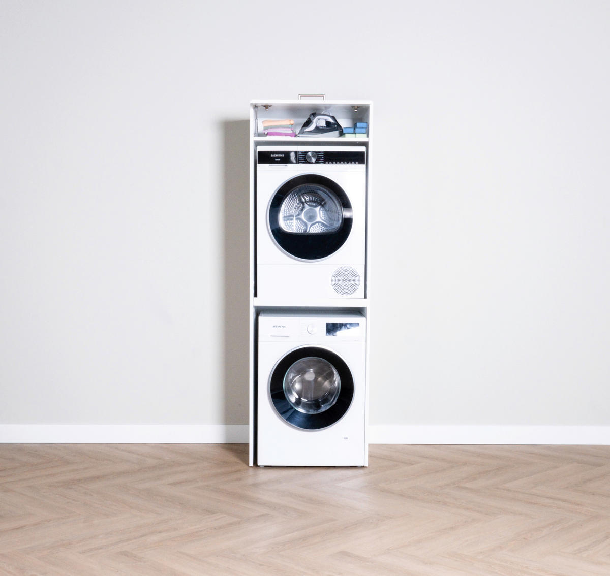 Washcab Waschmaschinenturm weiß Holz Waschmaschinenturm WCTO200 - weiß - Washcab