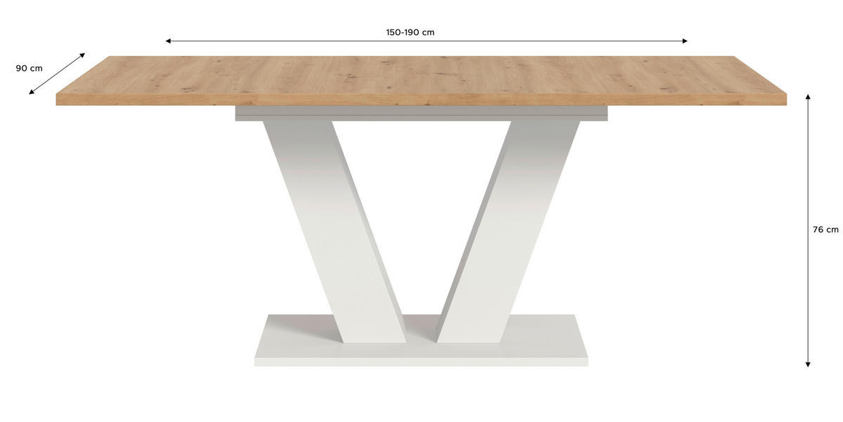 Esstisch MOTION weiß Artisan Nachbildung B/H/T: ca. 150x76x90 cm MOTION - weiß (150,00/76,00/90,00cm) - xonox.home