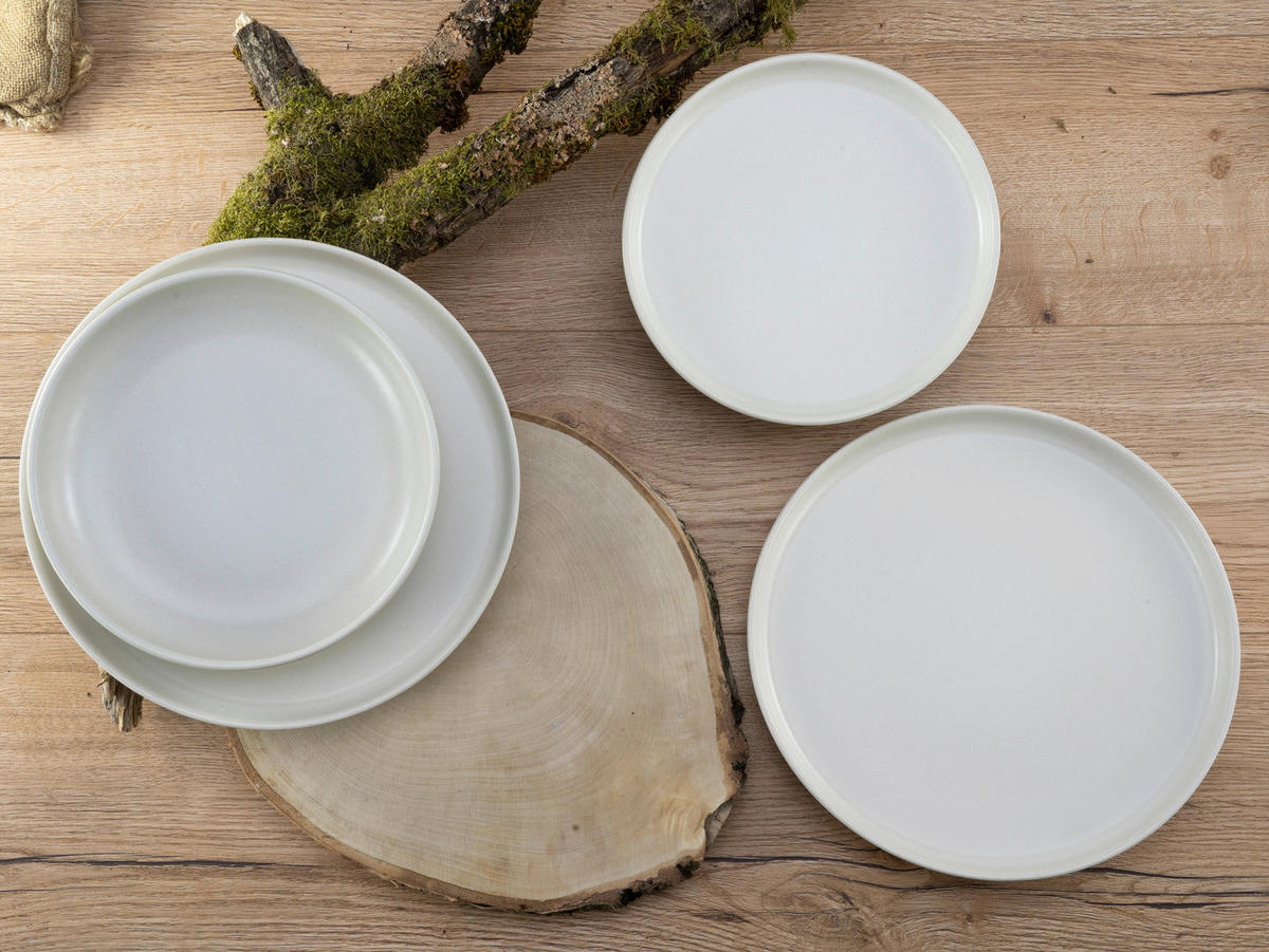 CreaTable Tafelservice Uno offwhite Steinzeug 12 tlg. Uno - offwhite - CreaTable