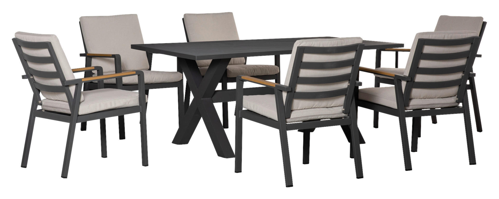 Outsunny Gartensitzgruppe grau Aluminium B/H/L: ca. 93x73x175 cm Gartensitzgruppe - grau (175,00/93,00/73,00cm)