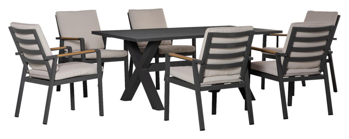 Outsunny Gartensitzgruppe grau Aluminium B/H/L: ca. 93x73x175 cm Gartensitzgruppe - grau (175,00/93,00/73,00cm) - Outsunny