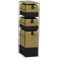 POCOline Aufbewahrungsregal schwarz Metall B/H/L: ca. 25,5x65x17,5 cm Aufbewahrungsregal_Luna - natur/khaki (17,50/25,50/65,00cm) - POCOline