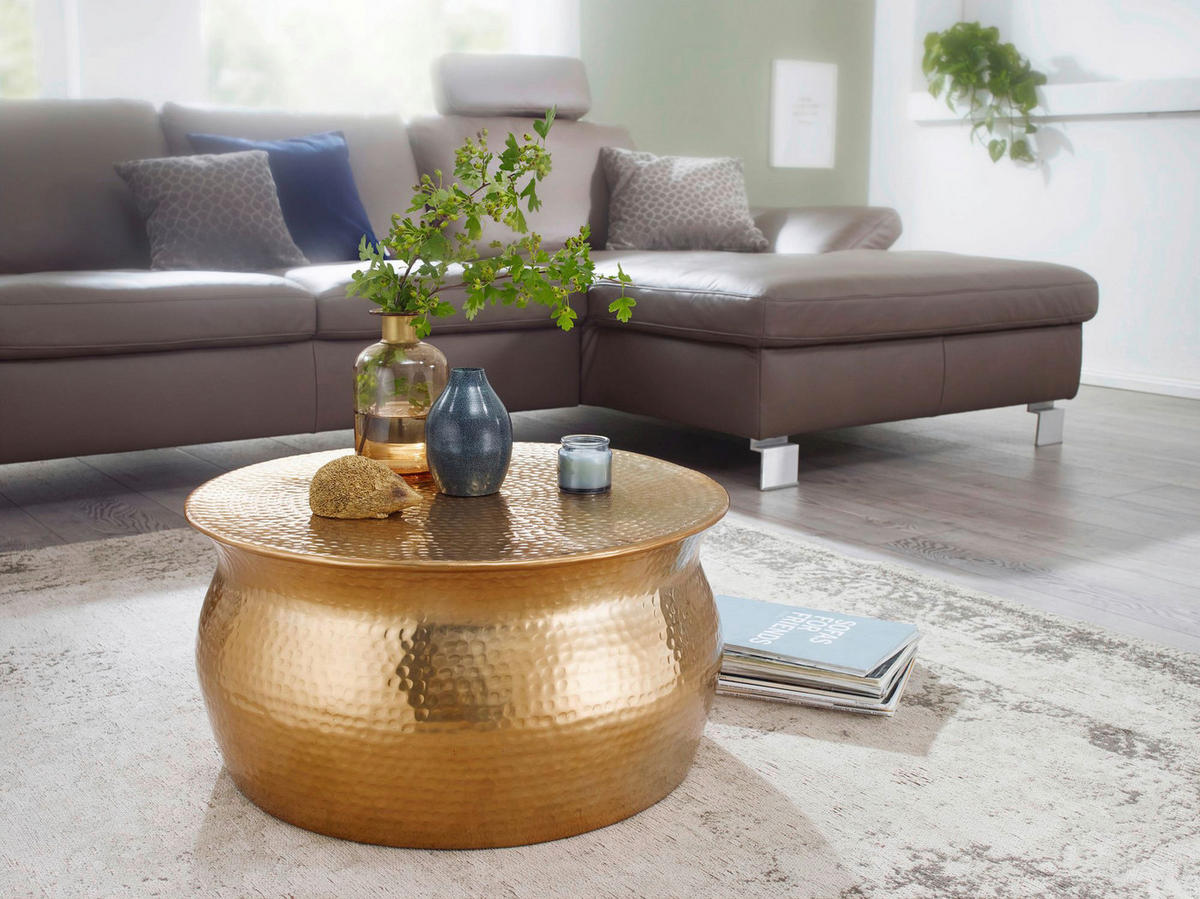 Couchtisch gold B/H/T: ca. 60x30x60 cm Couchtisch - gold (60,00/30,00/60,00cm) - Wohnling
