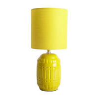 Näve Leuchten Keramik Tischleuchte NV3188315 gelb Keramik Metall Stoff H/D: ca. 30x14 cm E14 1 Brennstellen Erida - gelb (14,00/30,00cm) - Näve Leuchten