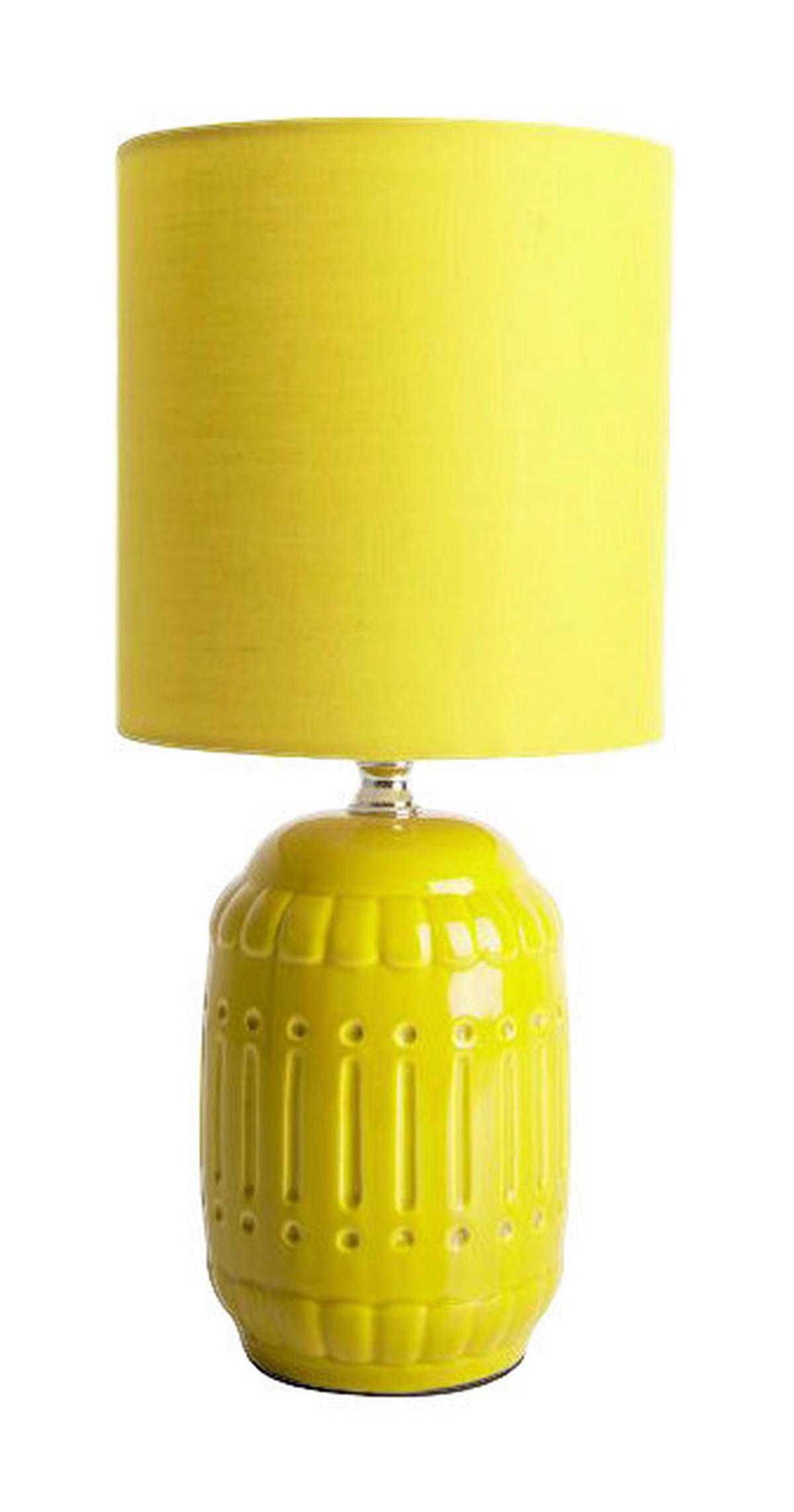 Näve Leuchten Keramik Tischleuchte NV3188315 gelb Keramik Metall Stoff H/D: ca. 30x14 cm E14 1 Brennstellen Erida - gelb (14,00/30,00cm) - Näve Leuchten
