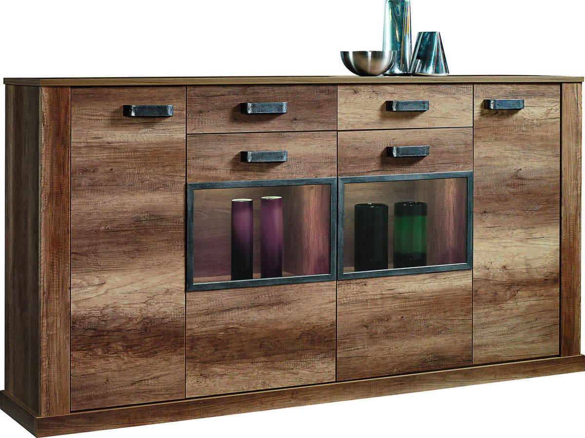 Highboard Aalborg Oak Monument Nachbildung Spanplatte B/H/T: ca. 212x112x40 cm Aalborg - Oak (212,00/112,00/40,00cm)