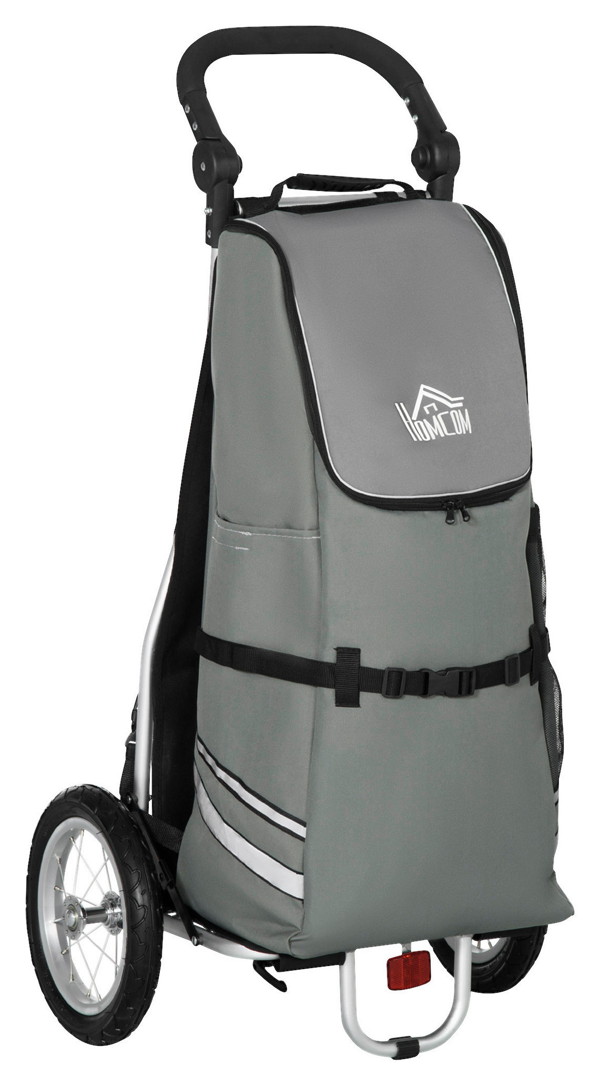 HOMCOM Fahrradanhänger silber silber B/H/L: ca. 43x53x110 cm Lastenanhänger - silber/grau (110,00/43,00/53,00cm) - HOMCOM