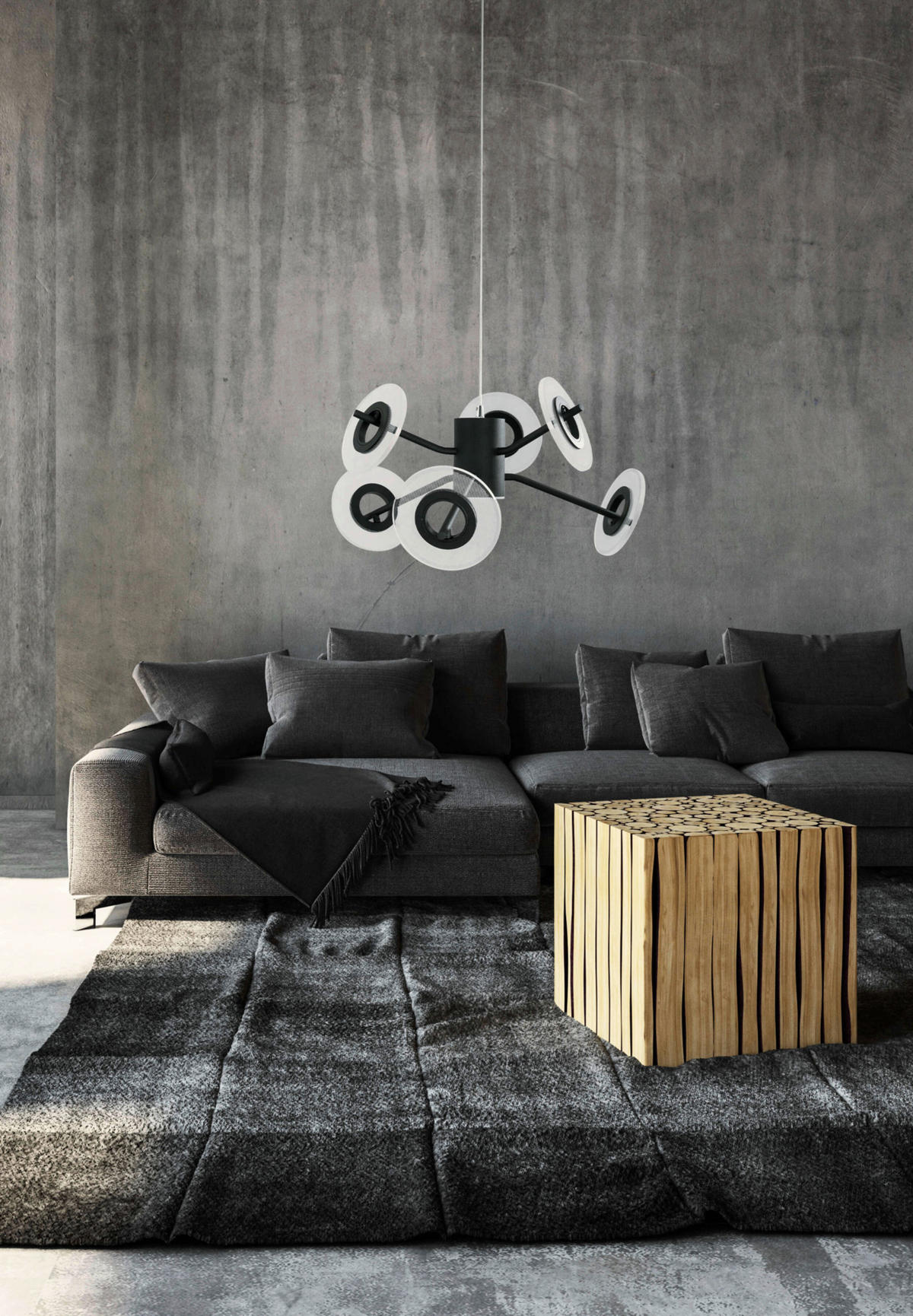 Näve Leuchten Pendelleuchte NV6137722 Discus - schwarz (57,00/150,00/57,00cm) - Näve Leuchten