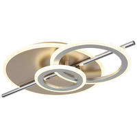GLOBO LED-Deckenleuchte Opal champagner Metall B/H/L: ca. 32x8,5x55 cm 1 Brennstellen NORRIS - champagner/Opal (55,00/32,00/8,50cm) - GLOBO