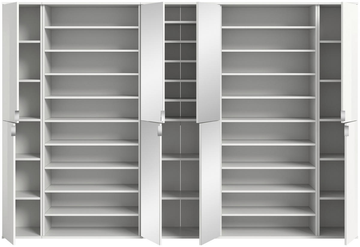 Garderobe PROJEKT X weiß weiß Hochglanz B/H/T: ca. 262x191x37 cm PROJEKT X - weiß (262,00/191,00/37,00cm) - xonox.home