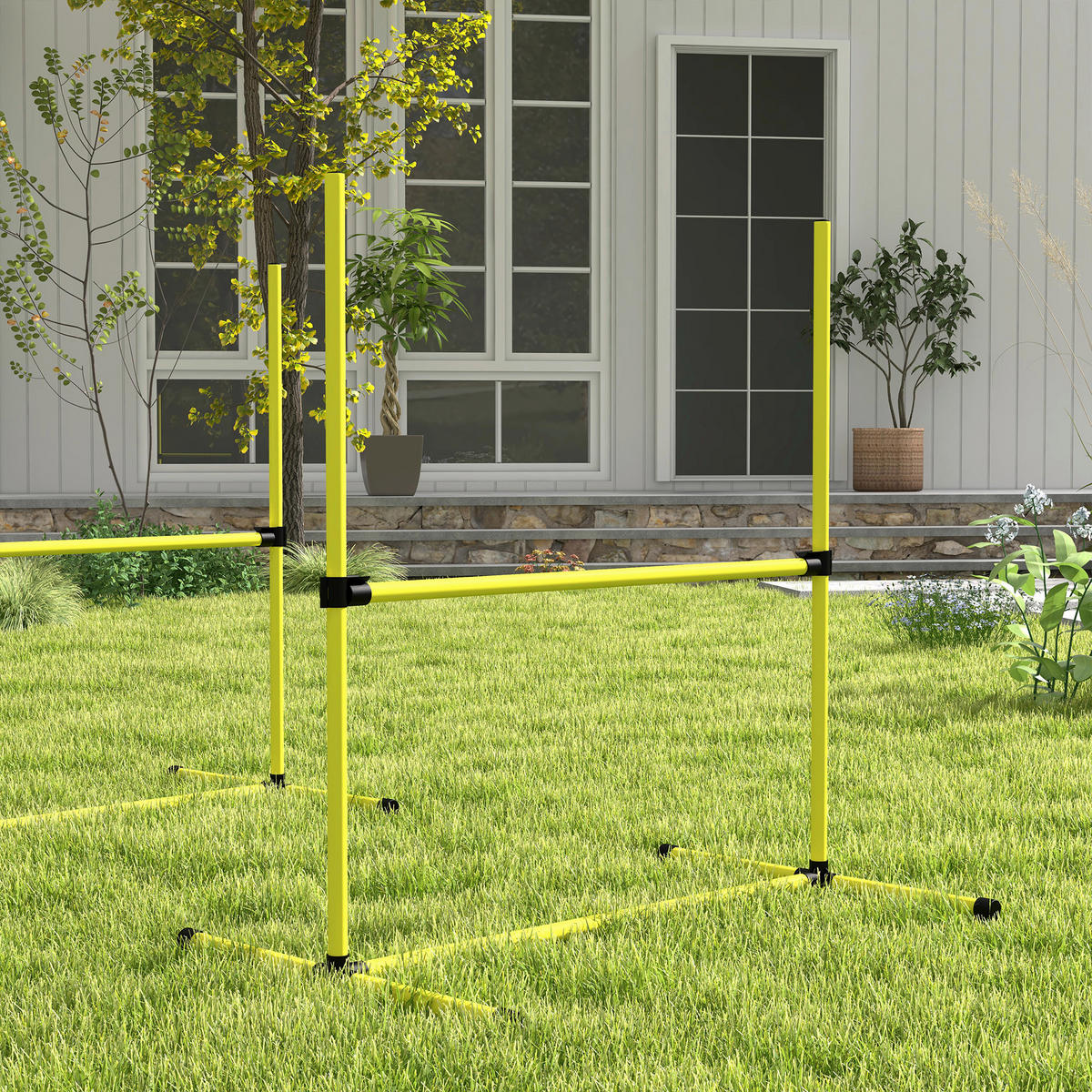 PawHut Hunde-Agility-Set gelb Kunststoff B/H/L: ca. 65x94x99 cm Hunde-Agility-Set - gelb (99,00/65,00/94,00cm) - PawHut