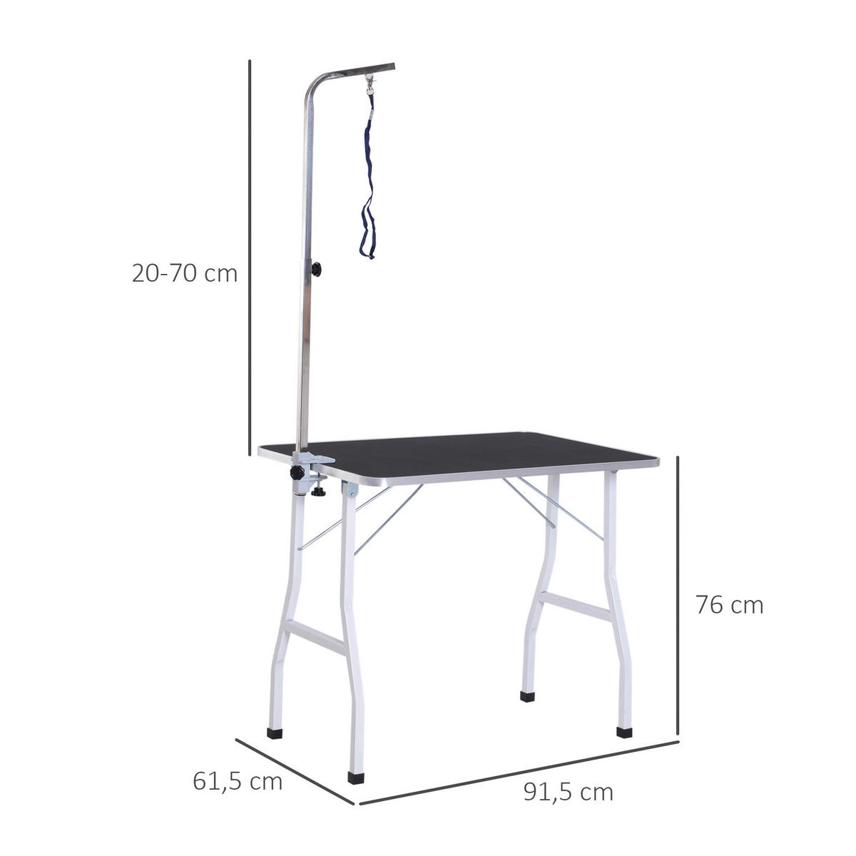 PawHut Hundetrimmtisch schwarz Gummi B/H/L: ca. 62x77x92 cm Hundetrimmtisch - schwarz/silber (92,00/62,00/77,00cm) - PawHut