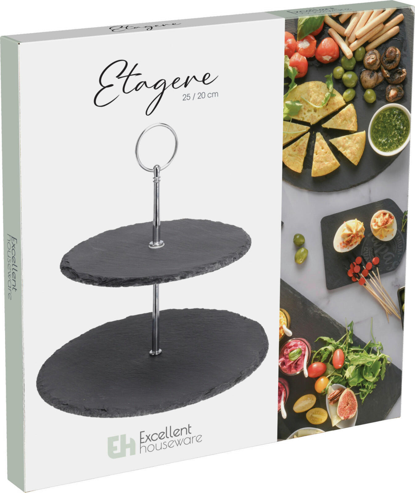 Etagere schwarz Stein Etagere_2lagig - schwarz