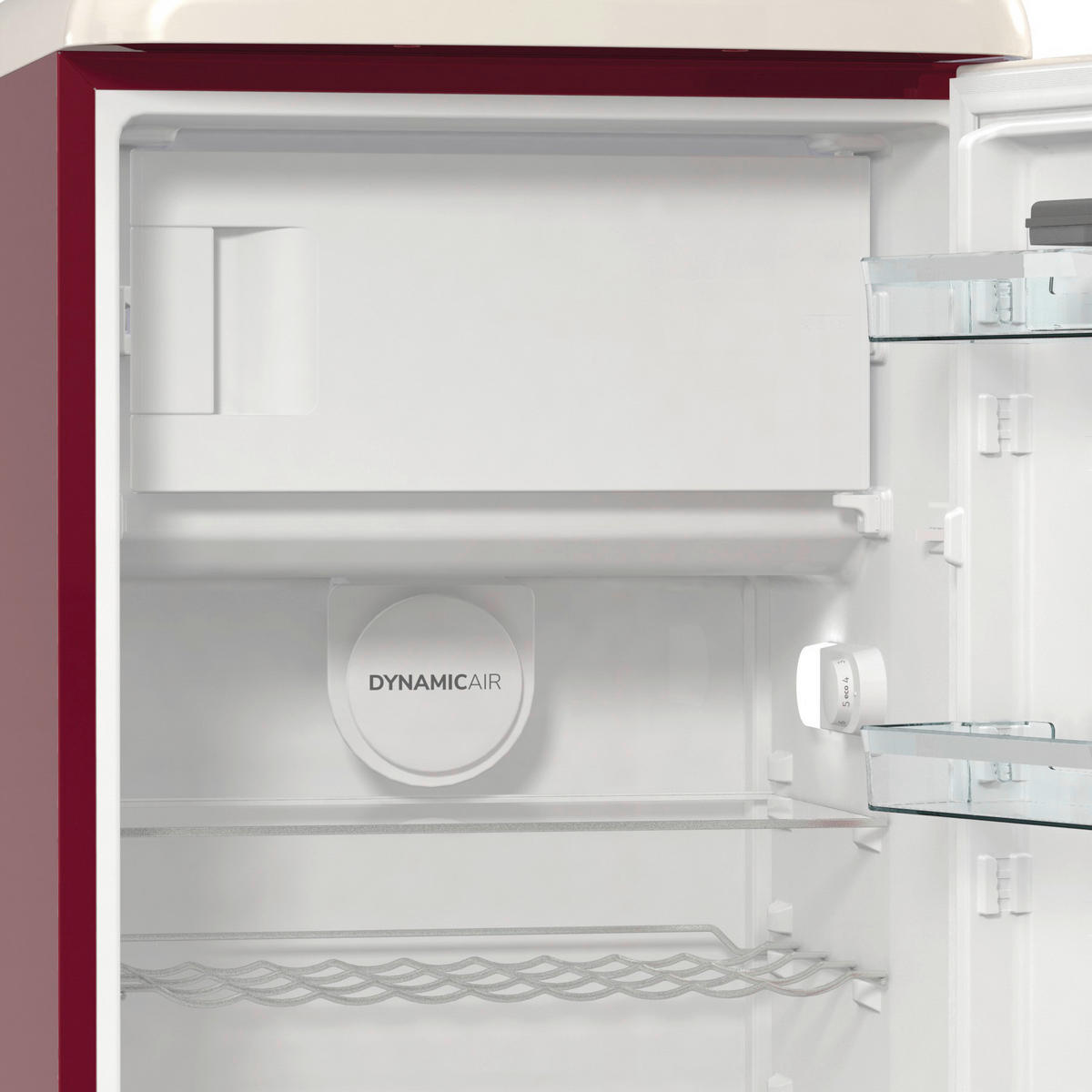 Gorenje VW-Retro-Kühlschrank OBRB615DR rot B/H/L: ca. 59,5x152,5x66,1 cm Kühlschrank_VW-Retro OBRB615DR - rot (66,10/59,50/152,50cm) - Gorenje