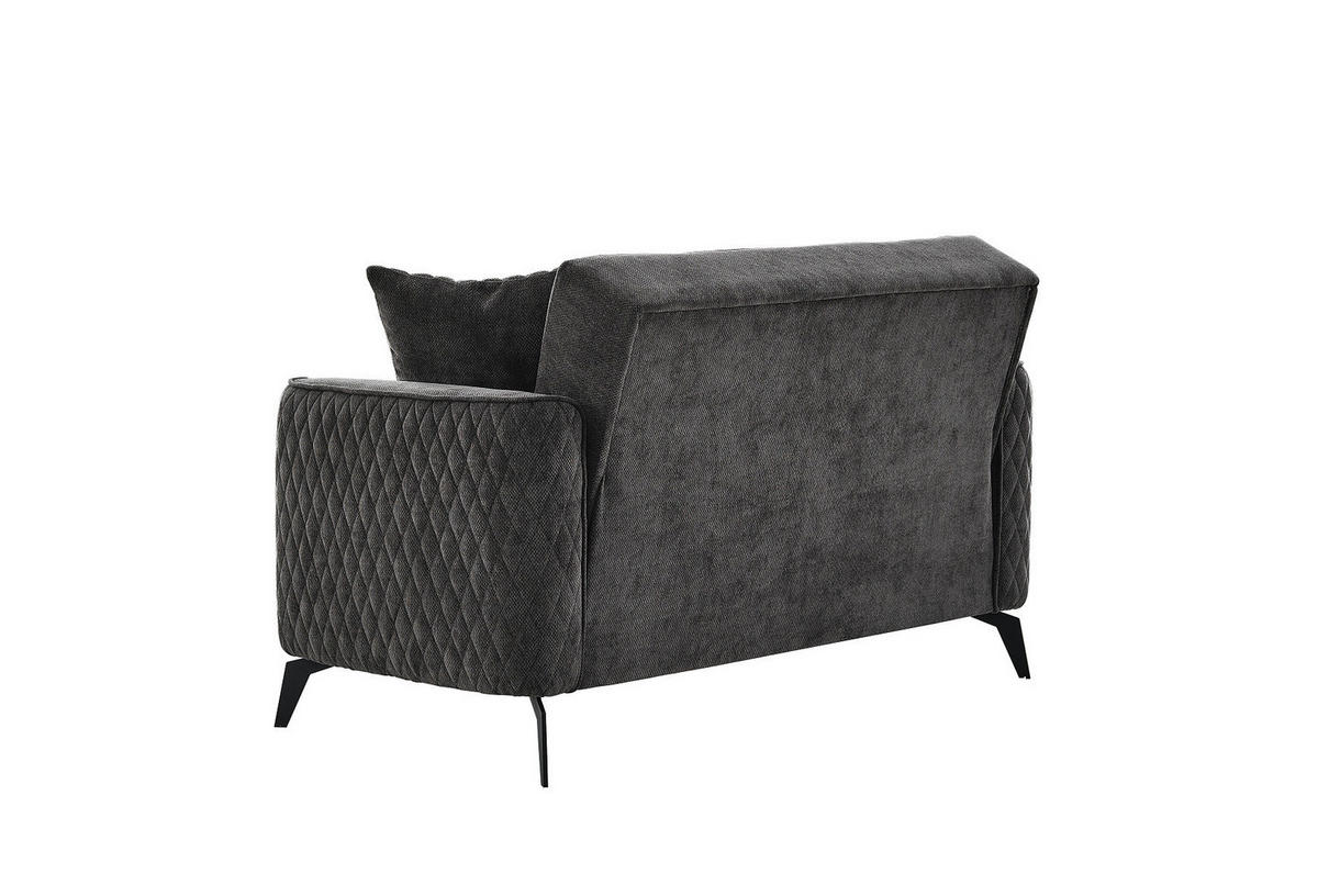 Sofa 3-2-1 Lendor grau Webstoff Lendor - schwarz/grau