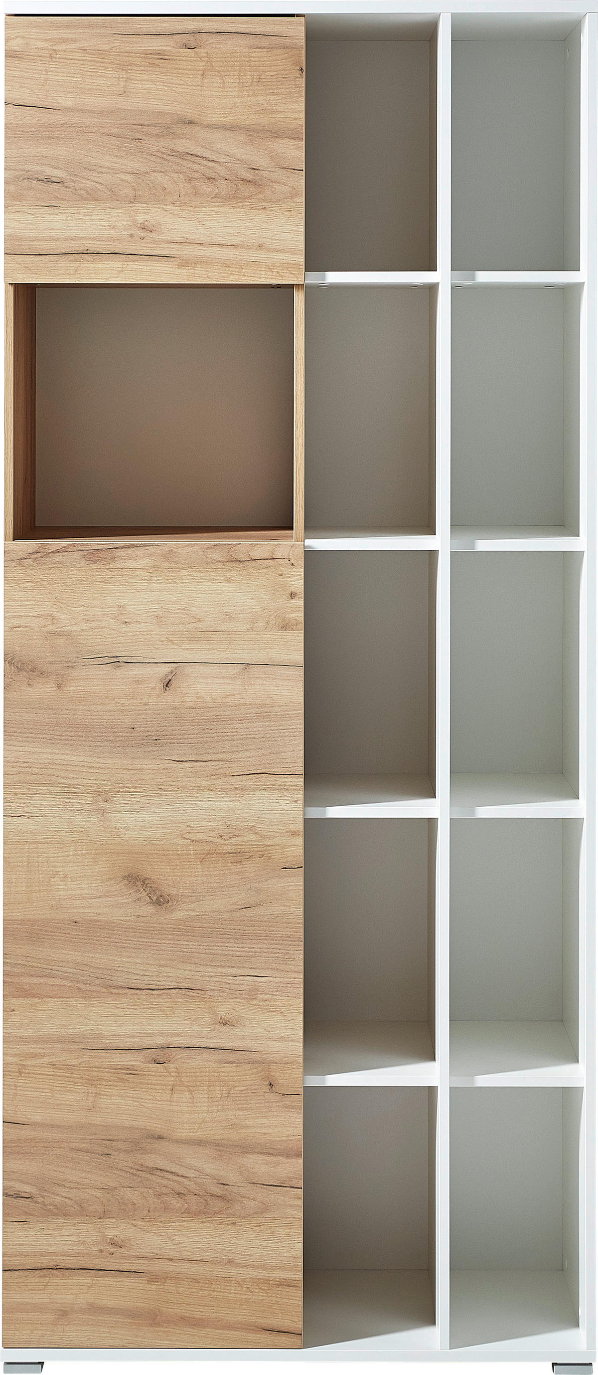 Aktenschrank 4196-513 weiß Eiche Navarra Nachbildung B/H/T: ca. 85x197x40 cm 4196-513 - Eiche/weiß (85,00/197,00/40,00cm) - Germania