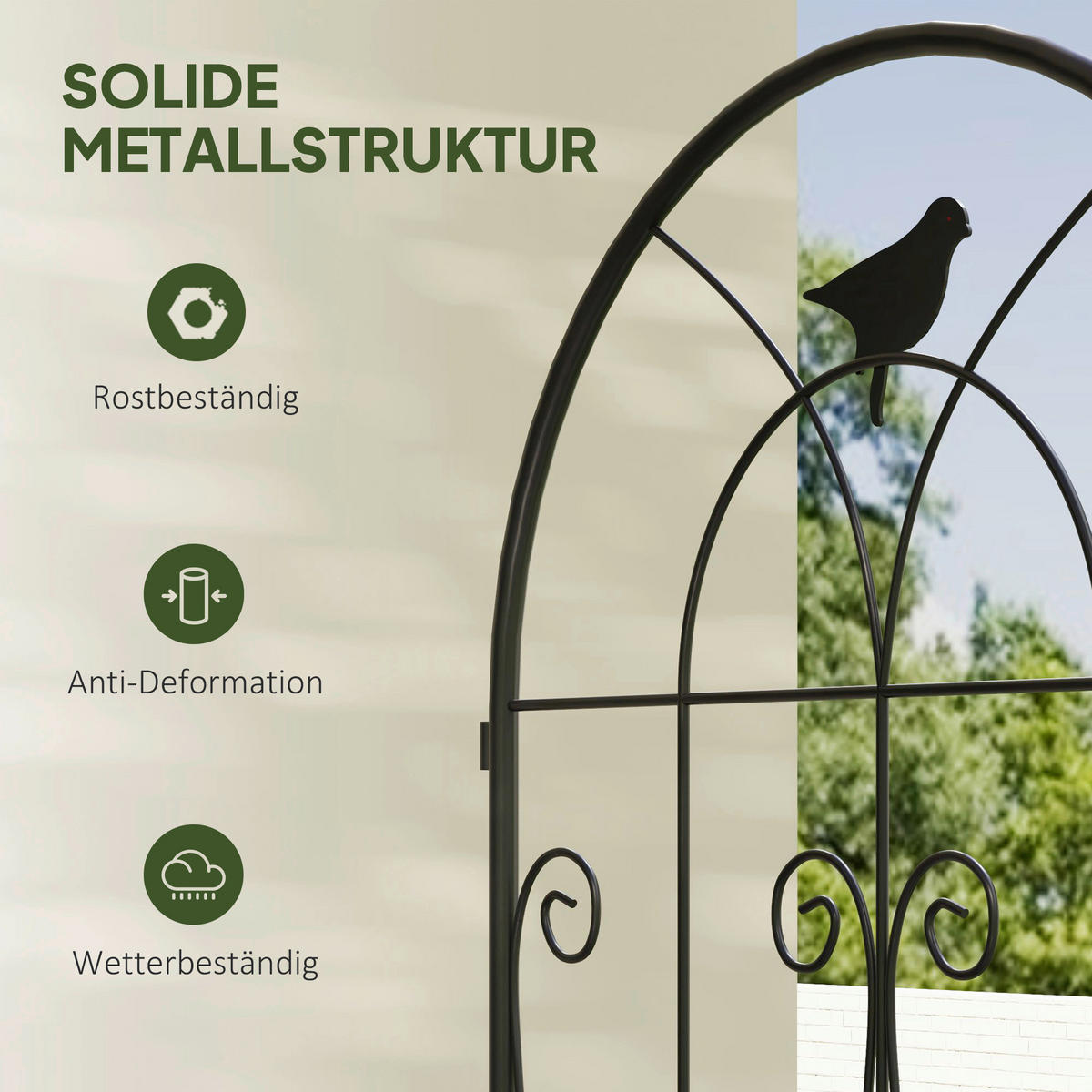 Outsunny Rankgitter 2er Set schwarz B/H/L: ca. 1,3x120x50 cm Rankgitter 2er Set - schwarz (50,00/1,30/120,00cm) - Outsunny