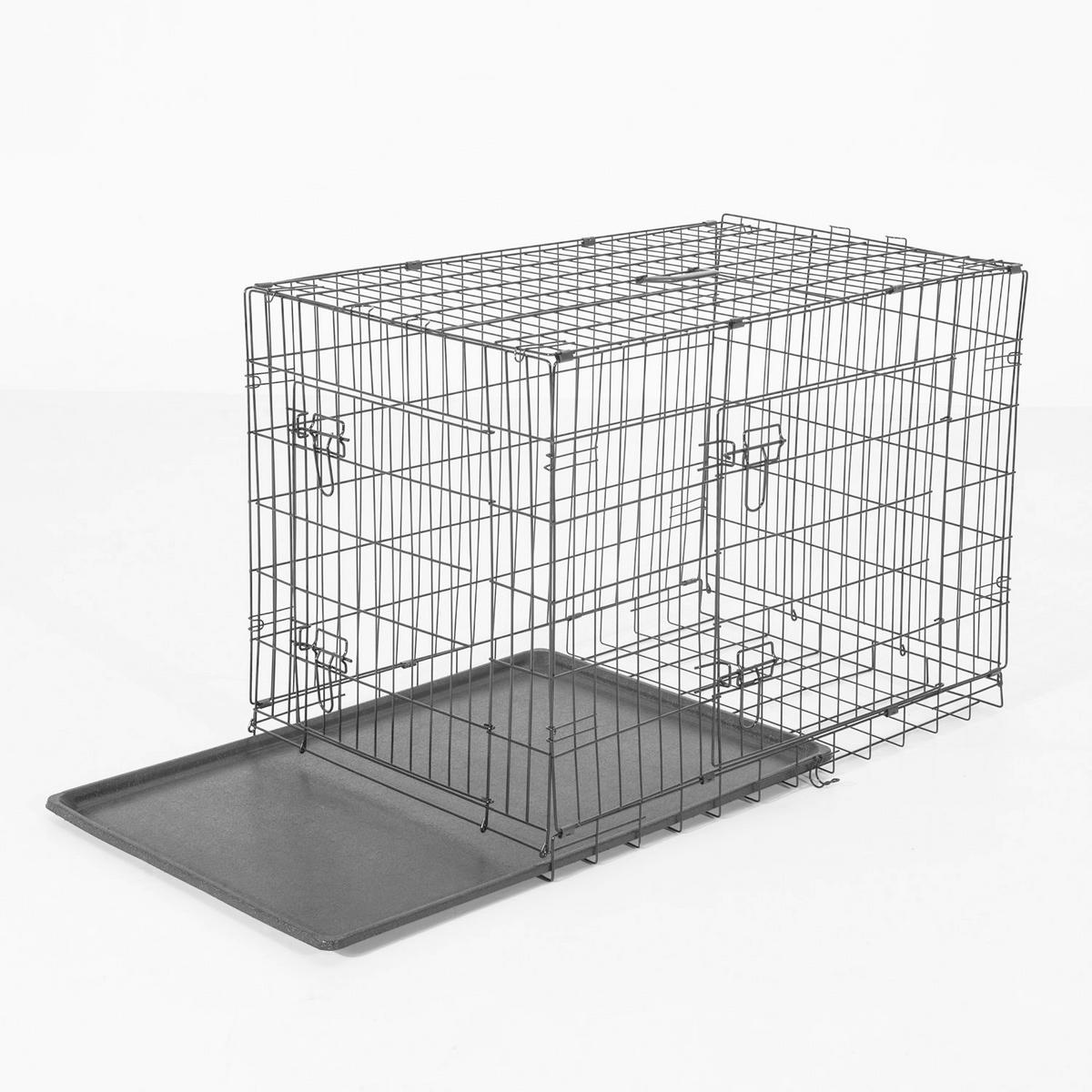 PawHut Transportkäfig schwarz Eisen B/H/L: ca. 53x57x76 cm Transportkäfig für Kleintiere - schwarz (76,00/53,00/57,00cm) - PawHut