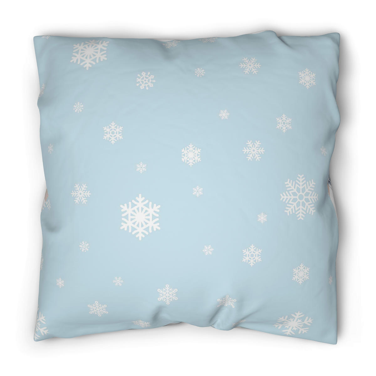 Baumwoll Bettwäsche Bettwäsche_Biber Schneemann 135x200 - hellblau/weiß (135,00/200,00cm)