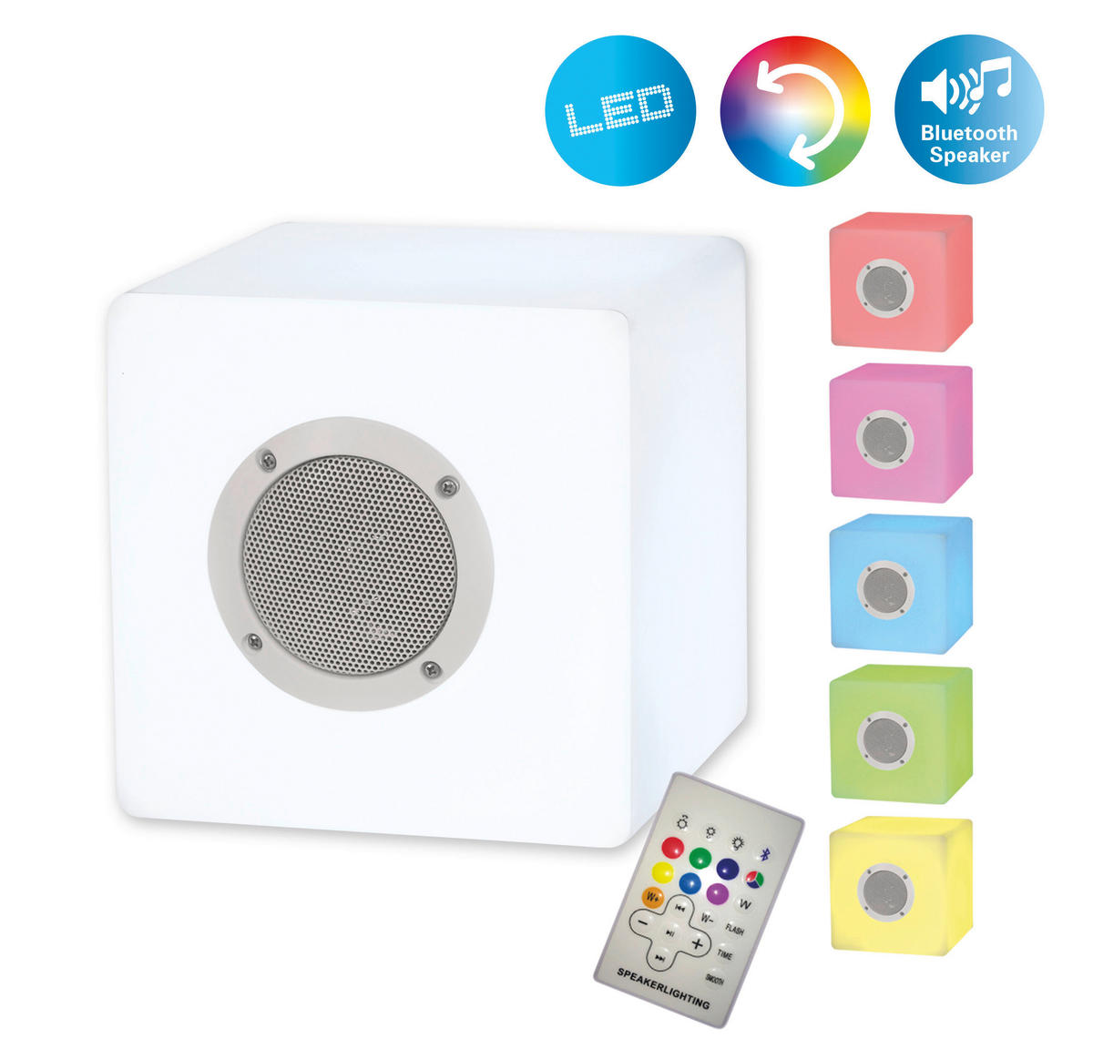 Deko-Würfel mit Bluetooth 5162961 Kunststoff B/H/T: ca. 20x20x20 cm Deko-Würfel mit Bluetooth "Cube" - (20,00/20,00/20,00cm) - Näve Leuchten