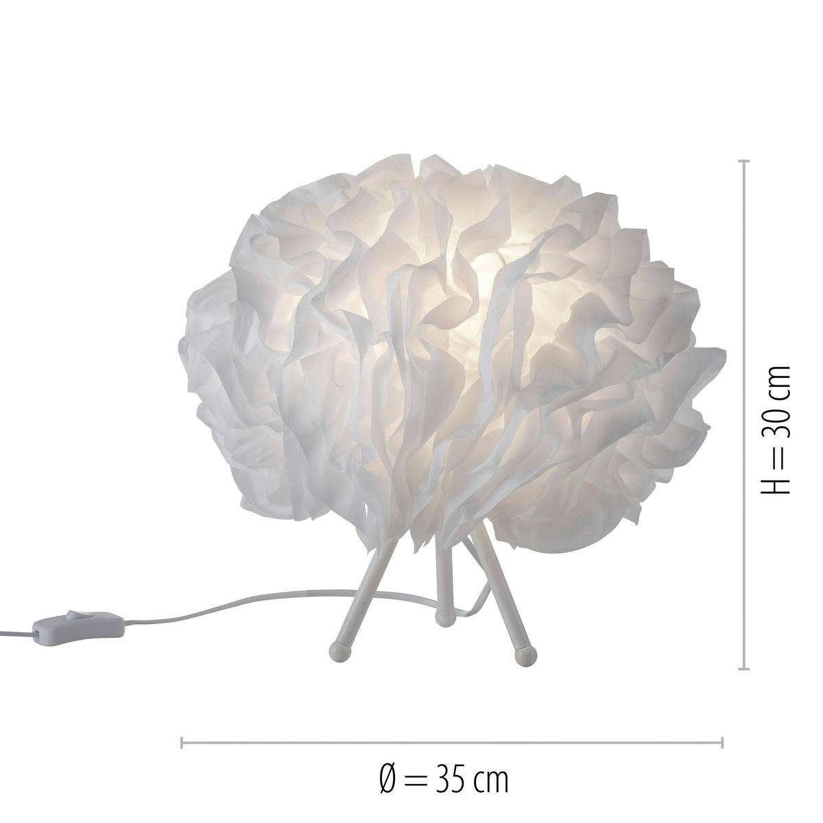 Just Light Smarte Tischleuchte PN11211-16 Naomi weiß Eisen Kunststoff Stoff H/D: ca. 30x35 cm E27 1 Brennstellen Naomi - weiß (35,00/30,00cm) - Just Light