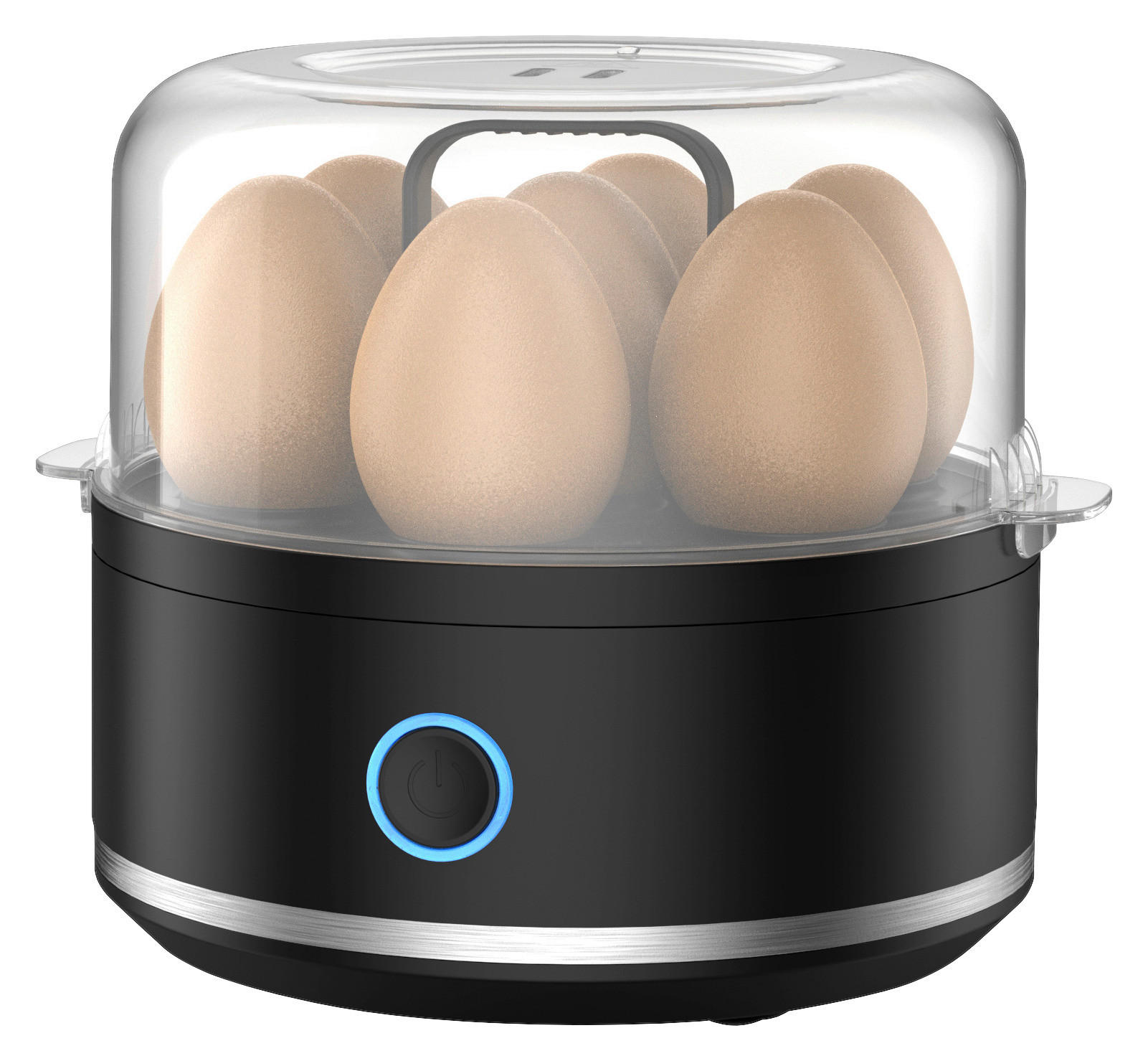 Emerio Eierkocher EB-130995.3 schwarz Kunststoff H/D: ca. 19x16 cm Eierkocher EB-130995.3 - schwarz (16,00/19,00cm) - Emerio