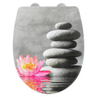 WC-Sitz grau pink Thermoplast WC-Sitz_Water_Lily Thermoplast - pink/grau - Wenko