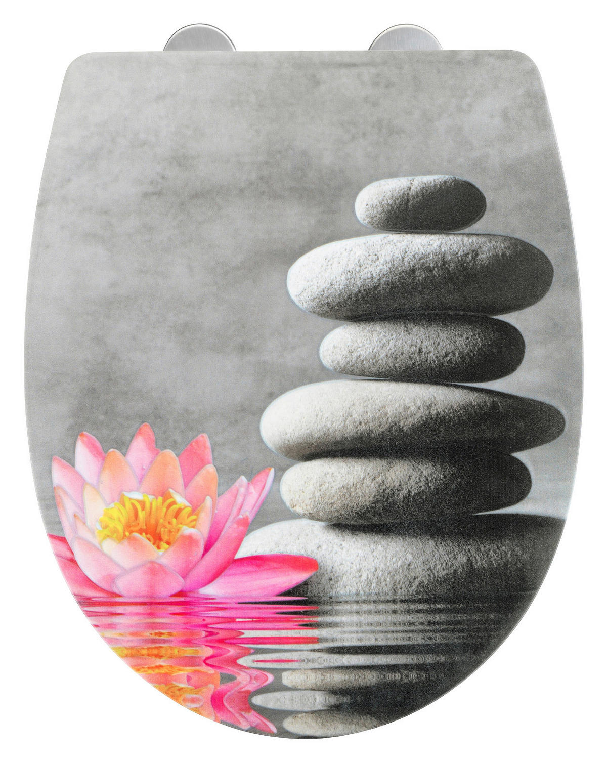 WC-Sitz grau pink Thermoplast WC-Sitz_Water_Lily Thermoplast - pink/grau - Wenko