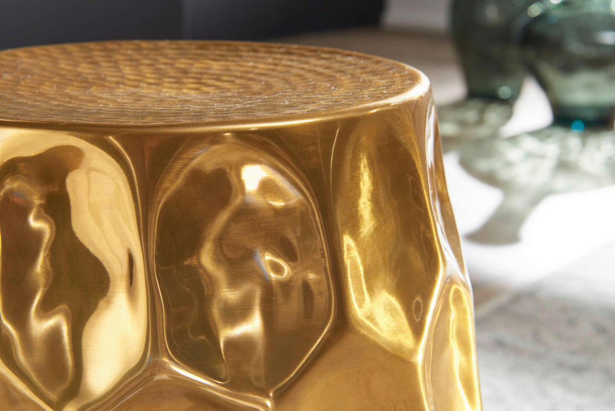 Beistelltisch gold Aluminium B/H/T: ca. 30x47x30 cm Beistelltisch - gold (30,00/47,00/30,00cm) - Wohnling