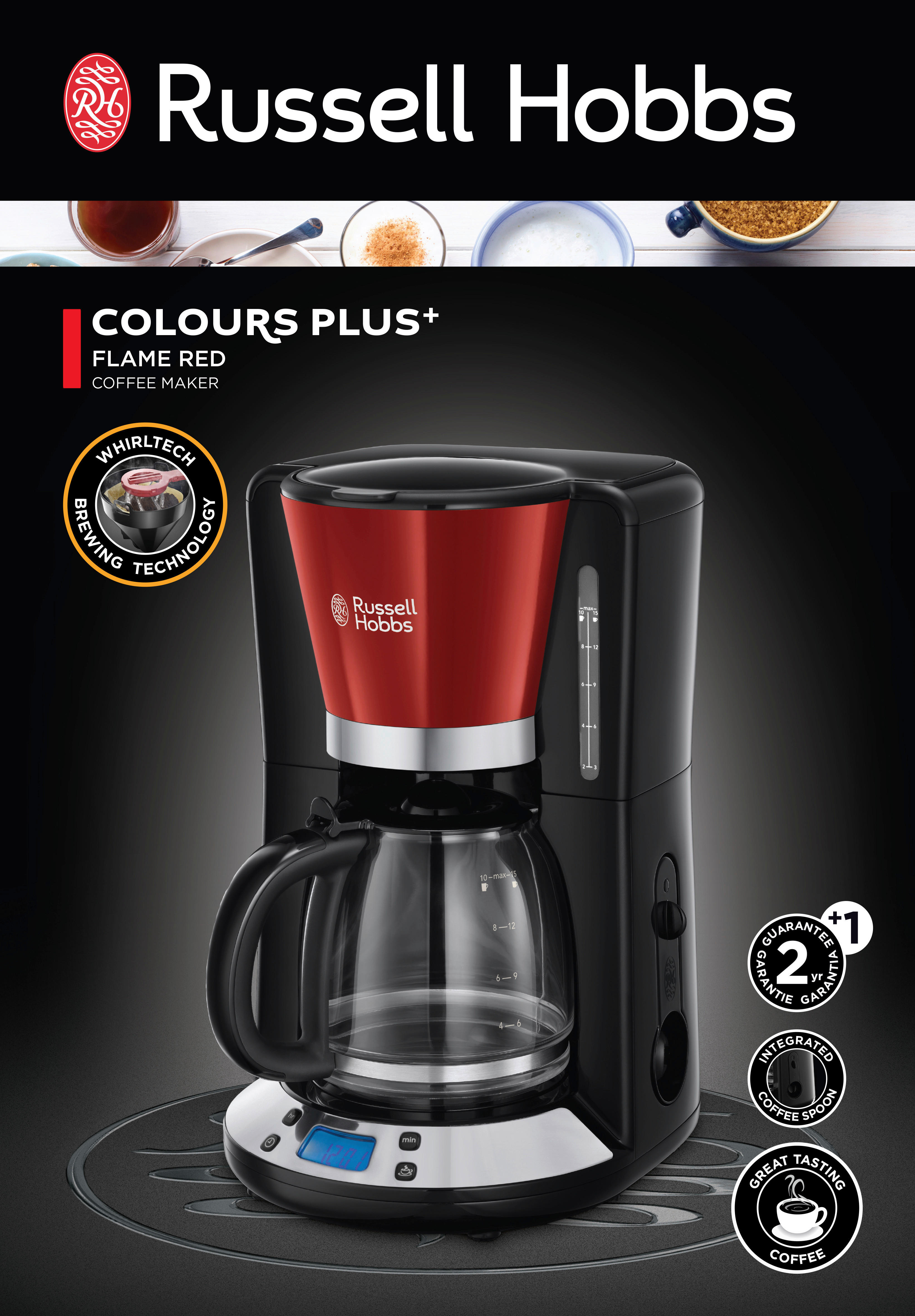 Russell Hobbs Kaffeeautomat 24031-56 rot schwarz Kunststoff Glas B/H/T: ca. 21x35x24 cm Kaffeeautomat_Flame_Red 24031-56 - rot/schwarz (21,00/35,00/24,00cm) - Russell Hobbs
