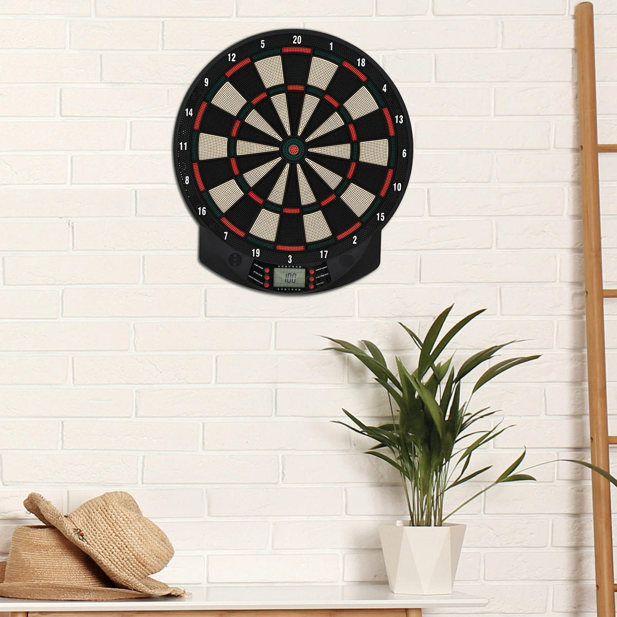 HOMCOM elektrische Dartscheibe B/H/T: ca. 39,5x44x2,2 cm Dartscheibe_elektronisch - schwarz (39,50/44,00/2,20cm) - HOMCOM