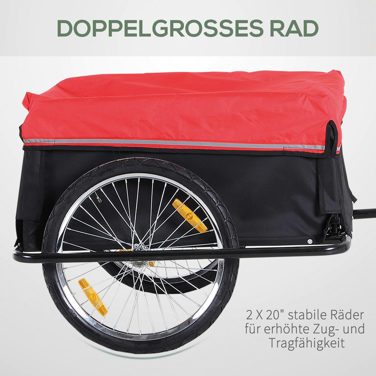 HOMCOM Fahrradanhänger schwarz schwarz B/H/L: ca. 88x60x140 cm Fahrradanhänger 5550-3432 - schwarz (140,00/88,00/60,00cm) - HOMCOM