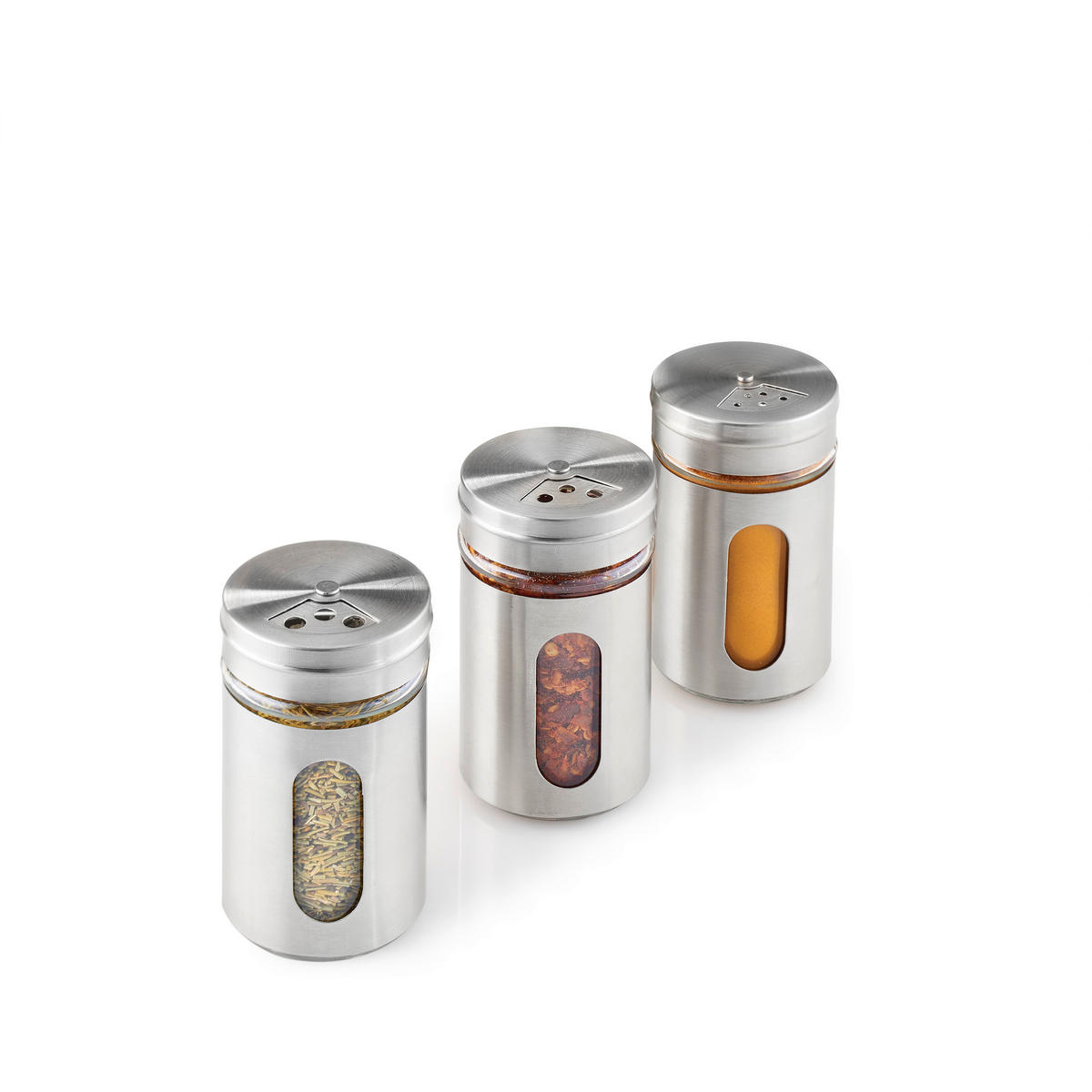 Metaltex Gewürzstreuerset Inox silber Edelstahl H/D: ca. 8x5 cm Inox - klar/silber (5,00/8,00cm) - Metaltex