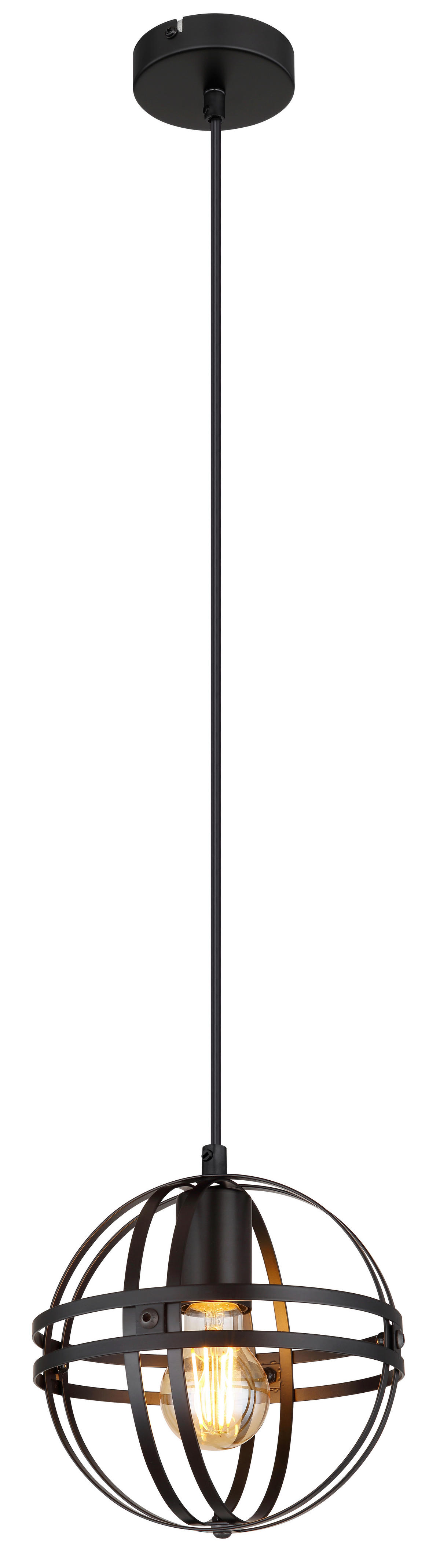 GLOBO Deckenleuchte schwarz Metall H/D: ca. 120x20 cm E27 1 Brennstellen TAMARA - schwarz (20,00/120,00cm) - GLOBO
