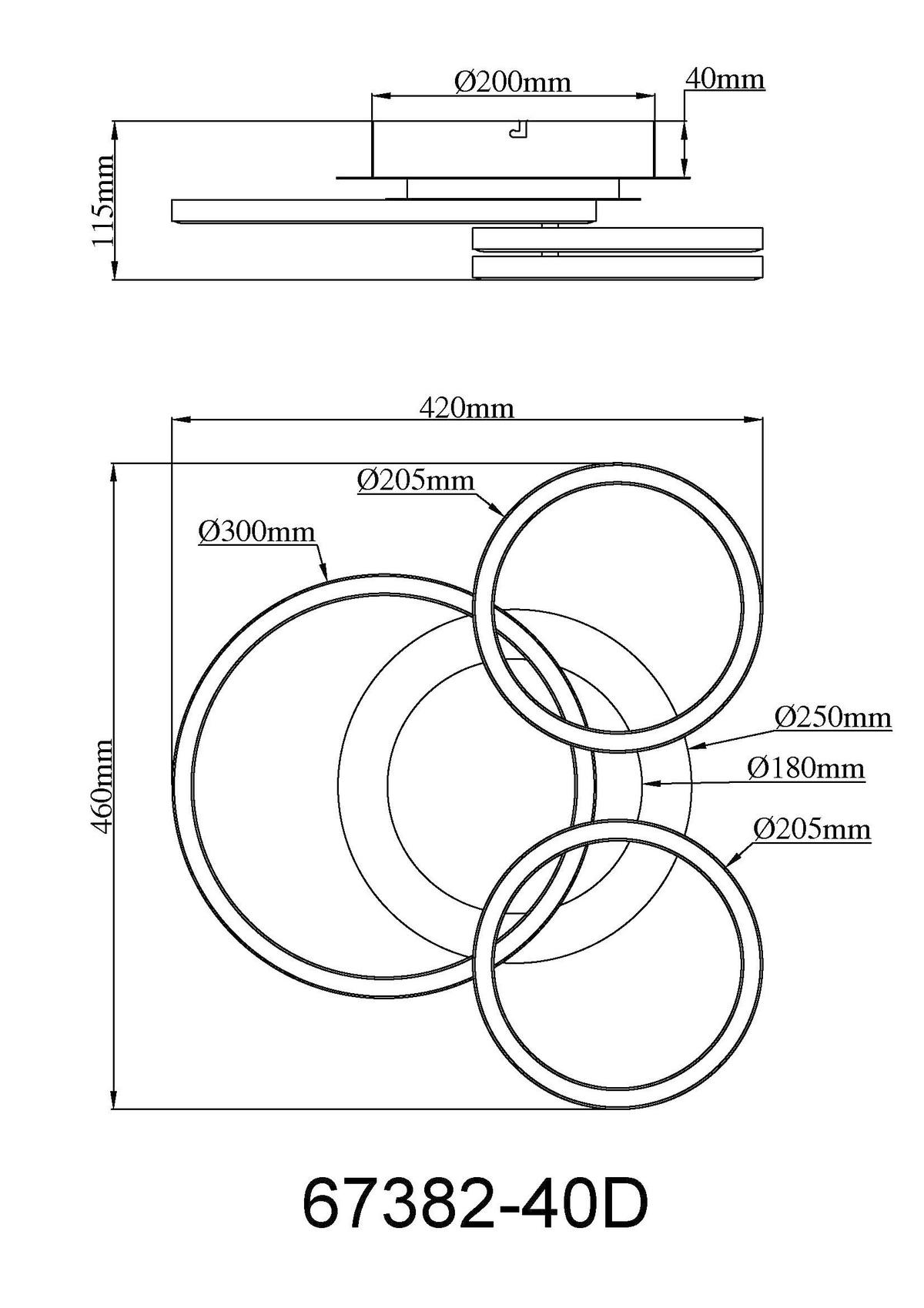 GLOBO Deckenventilator Deckenleuchte-Norberto - schwarz (32,00/13,00/40,50cm) - GLOBO