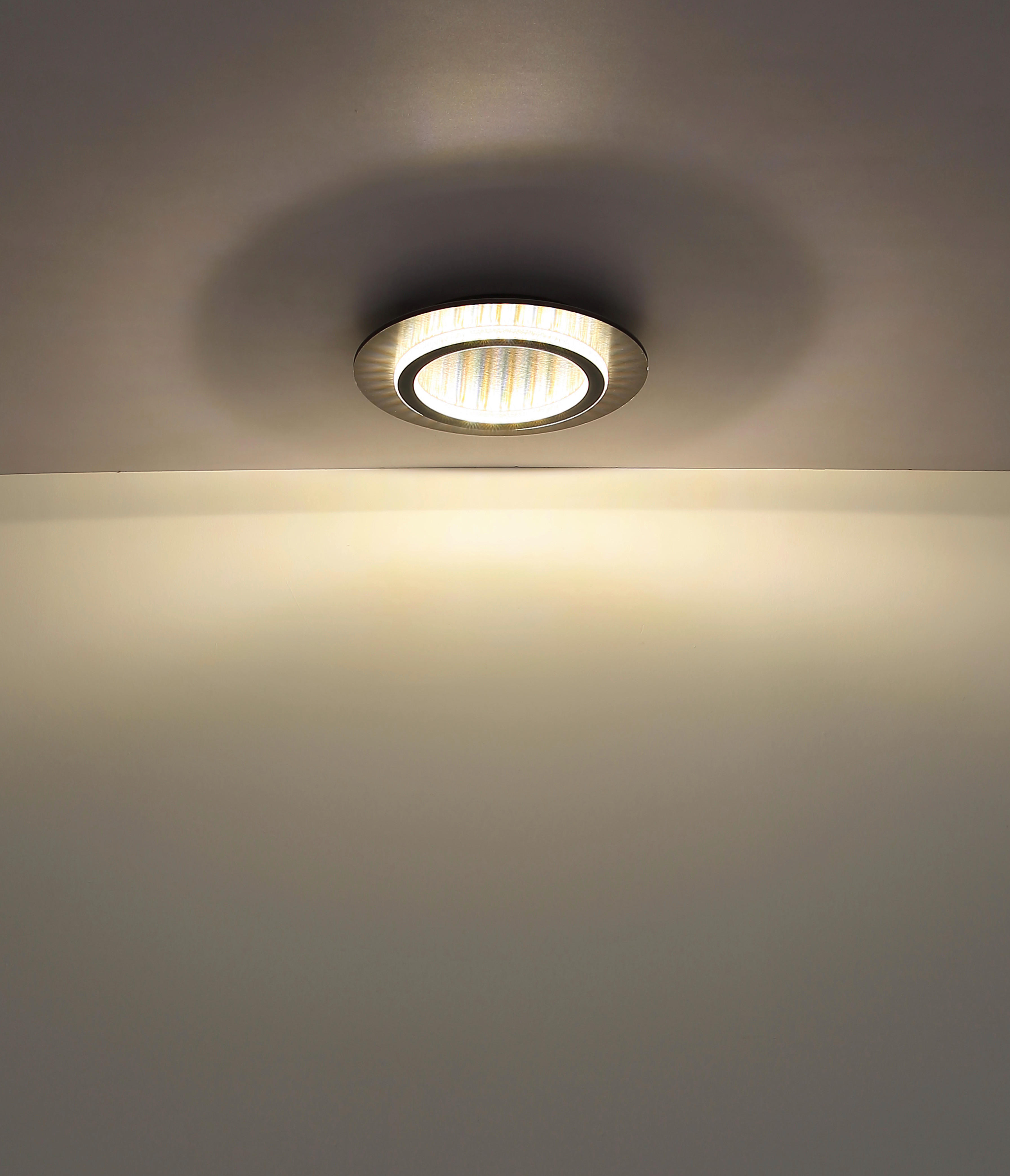 GLOBO LED-Deckenleuchte anthrazit hellgrau mattschwarz Kunststoff Metall H/D: ca. 5,5x35 cm 1 Brennstellen JAYDEN - hellgrau/mattschwarz (35,00/5,50cm) - GLOBO