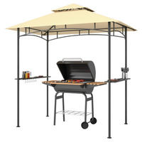 Outsunny Grillpavillon beige Metall B/H/L: ca. 150x258x240 cm Grillpavillon - beige (240,00/150,00/258,00cm) - Outsunny